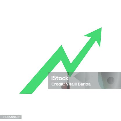 istock Growth arrow icon. Green arrow up. 1300548408