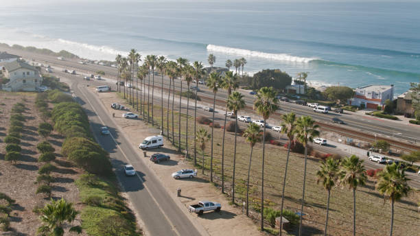 istock Seaside Scene in Encinitas, CA - Aerial Shot 1300550817