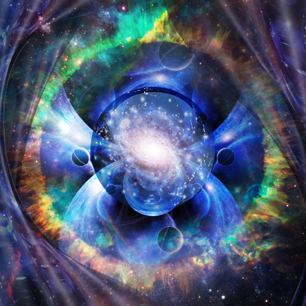 esfera de galáxia no espaço surreal - anel de fogo do pacifico - fotografias e filmes do acervo
