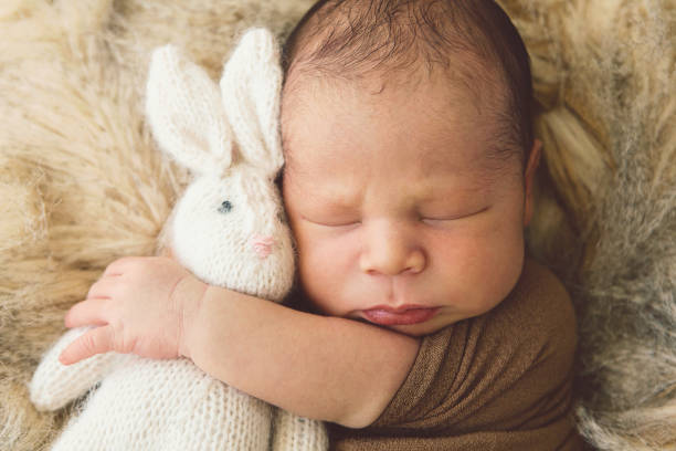 istock Newborn Baby Swaddled and Sleeping 1300552649