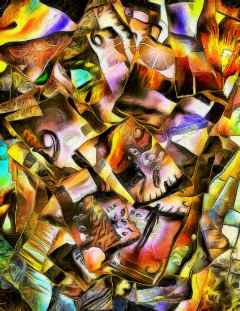 istock Colorful dimensional abstract painting 1300553431