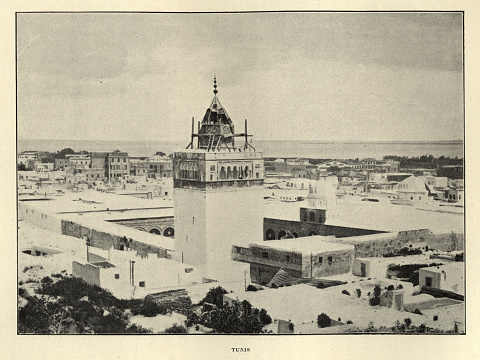 Antique photograph of Tunis, Tunisia, 19th Century