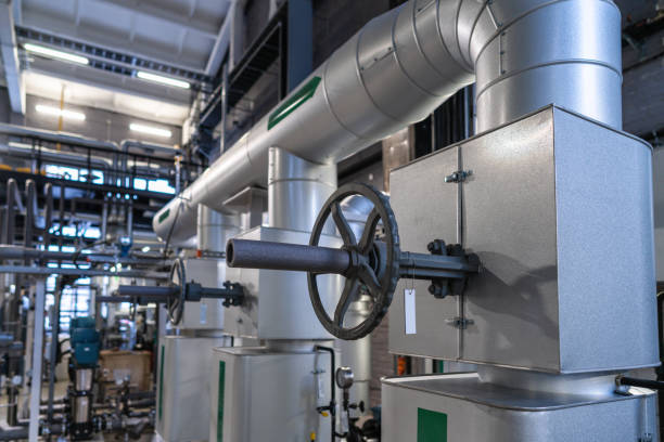 istock Industrial pipelines and valves 1300567461