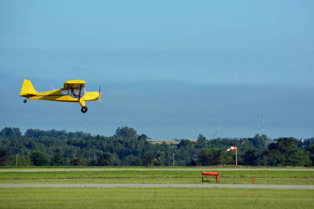 istock vintage airplane landing 1300570651