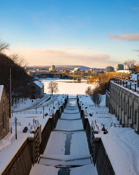 istock Looking down snowy Rideau Canal 1300572728
