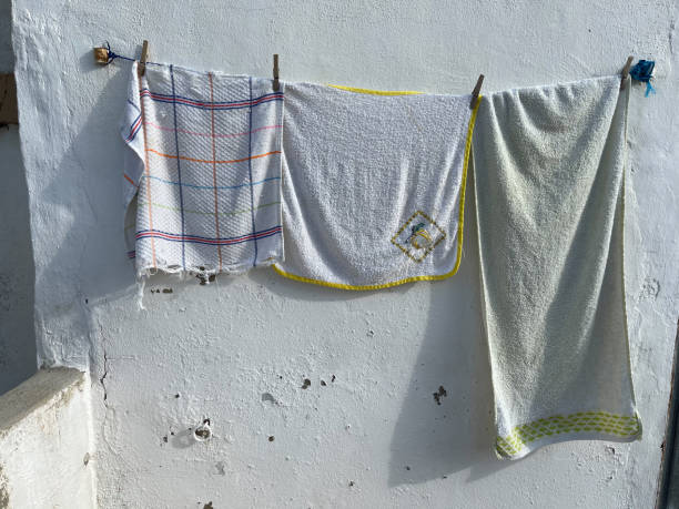 istock Drying towels in the village 1300580177