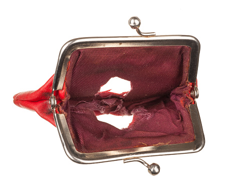 Red purse hole