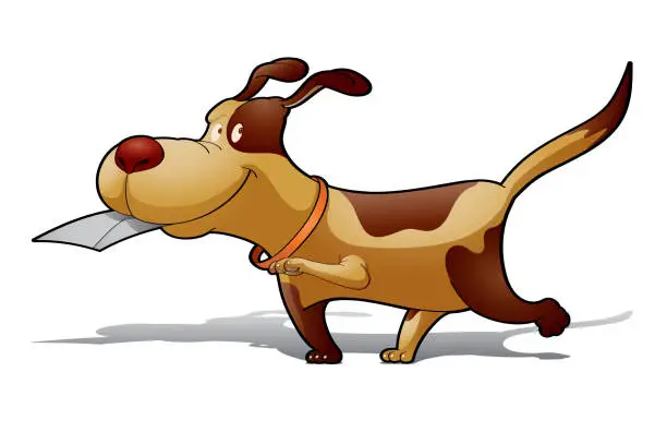 Vector illustration of Mailing dog