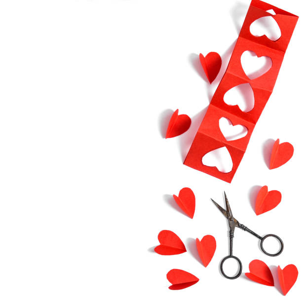 istock Red paper hearts. Valentine card Square image 1300583919