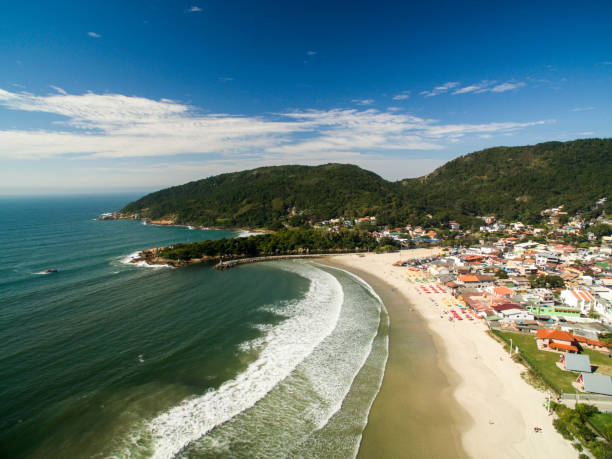 istock Aerial view Barra da Lagoa Beach in Florianopolis, Brazil. July, 2017. 1300585564
