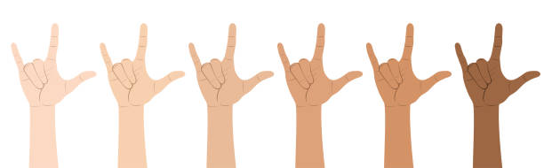 Multi-Ethnic hands show LOVE in American Sign Language Design Vector Art Illustration.
Multi-Ethnic hands show LOVE in American Sign Language. i love you stock illustrations