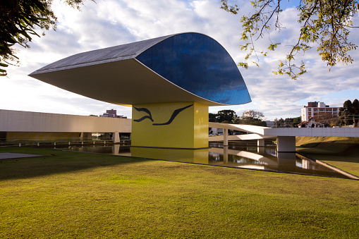 Curitiba, Brazil - July, 2017: Oscar Niemeyer Museum, or MON, in Curitiba, Parana State, Brazil.