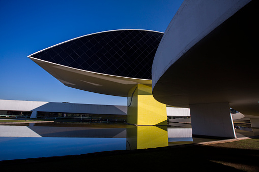 Curitiba, Brazil - July, 2017: Oscar Niemeyer Museum, or MON, in Curitiba, Parana State, Brazil.