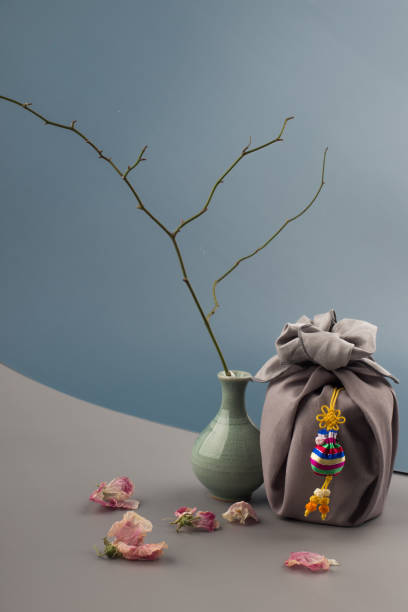 istock Korean traditional wrapping cloth gift box with decorations. 1300591941