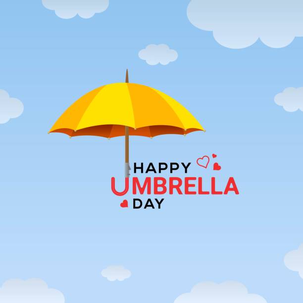 ilustrações, clipart, desenhos animados e ícones de feliz ilustração vetorial de comemoração do dia do guarda-chuva - romance travel backgrounds beaches holidays and celebrations