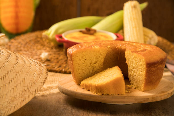istock Corn cake on the table with typical Brazilian junina food 1300596039