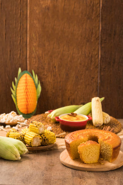istock Corn cake on the table with typical Brazilian junina food 1300596232