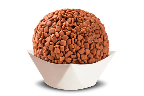 istock Traditional Brazilian brigadeiro isolated on white background 1300599468