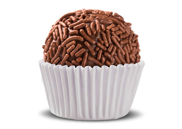 istock Traditional Brazilian brigadeiro isolated on white background 1300601995