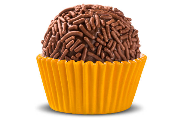 istock Traditional Brazilian brigadeiro isolated on white background 1300602102