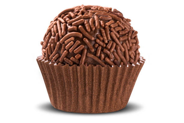 istock Traditional Brazilian brigadeiro isolated on white background 1300602252