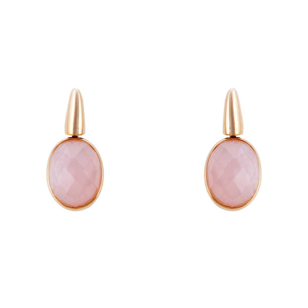 istock Golden earrings with gemstone isolated on white background 1300608239