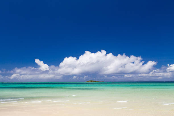 istock Okinawa sea, blue sky and summer clouds 1300611056