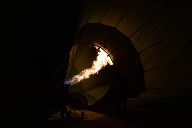 istock Flame to fill with hot air a balloon 1300614648
