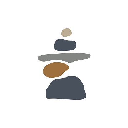 balancing zen stone vector icon illustration