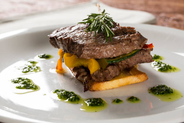 istock Filet mignon with cassava and vegetables 1300621444