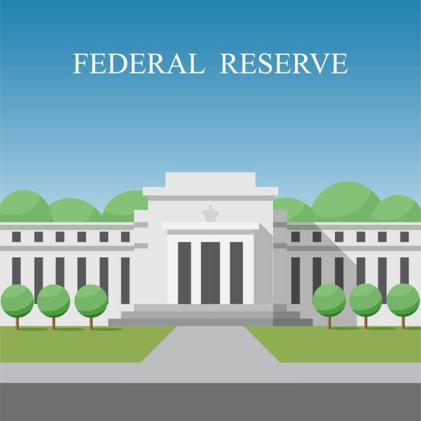 미국 컬럼비아 특별구 워싱턴 dc에 있는 연방 준비 제도 이사회 건물. - federal reserve stock illustrations