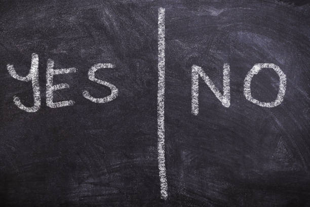 YES and No Text Words Written On Chalk Blackboard