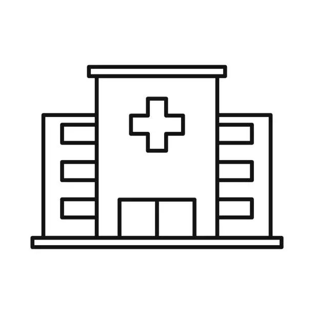Vector illustration of Hospital line icon vector design with editable stroke