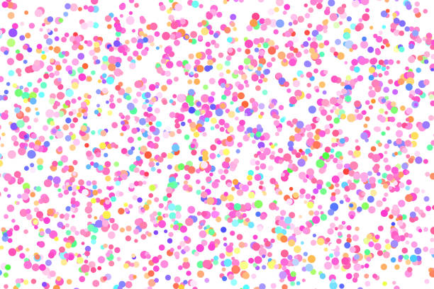 ilustrações de stock, clip art, desenhos animados e ícones de light multicolor background, colorful vector texture with circles. splash effect banner. glitter dotted abstract illustration with blurred drops of rain. pattern for web page, wallpaper, poster, card - spectrum rainbow backgrounds disco