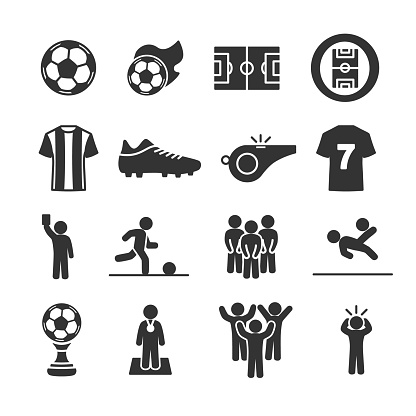 Vector image set of soccer icons.