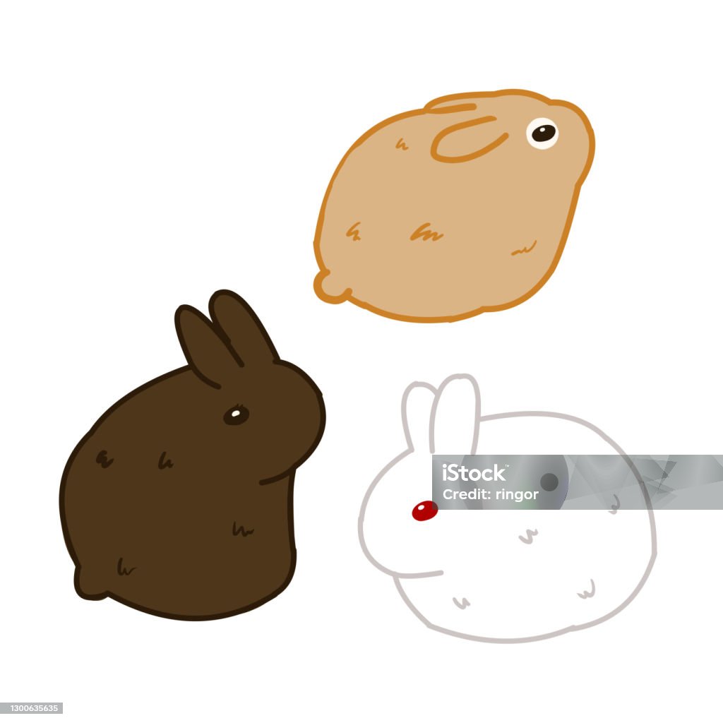 Brown Rabbit Vector Stock White Black And Brown Rabbit Set Stock Illustration - Download Image ...