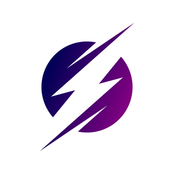 illustrazioni stock, clip art, cartoni animati e icone di tendenza di logo lightning bolt. icona dell'elettricità. segnale di energia elettrica. - bolt