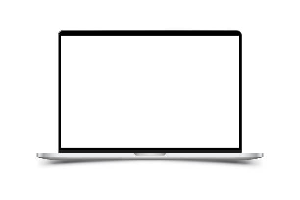 istock Mock-up of realistic Laptop. Front side with screen isolated on white background with shadow. Flat vector illustration EPS 10. 1300638470