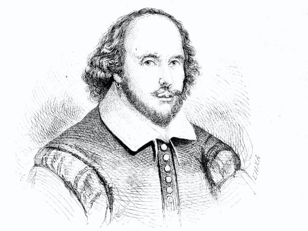 ilustraciones, imágenes clip art, dibujos animados e iconos de stock de retrato de shakespeare - william shakespeare poet literature history