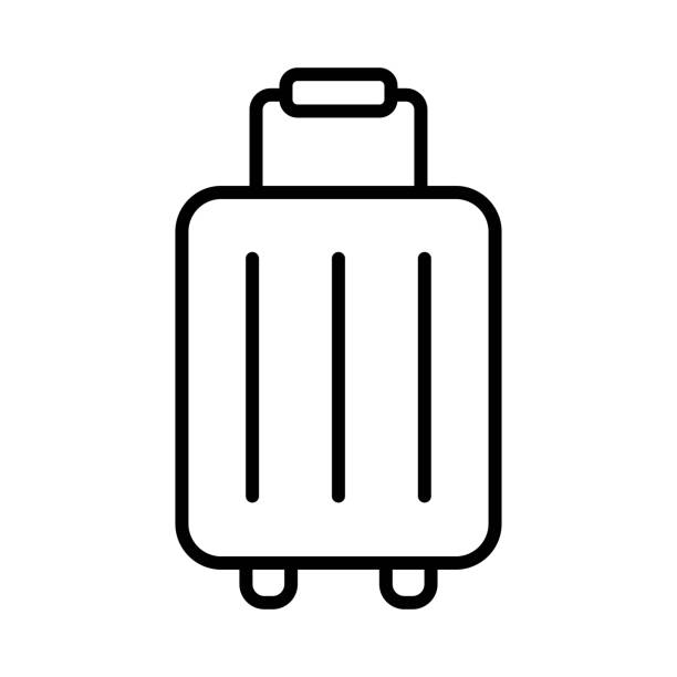 Icon of baggage, luggage icon, vector illustration Baggage icon, luggage icon on white background, vector illustration wheeled luggage stock illustrations