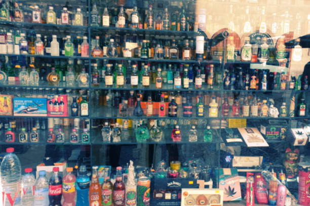 The bar's selection of wines and brandy.