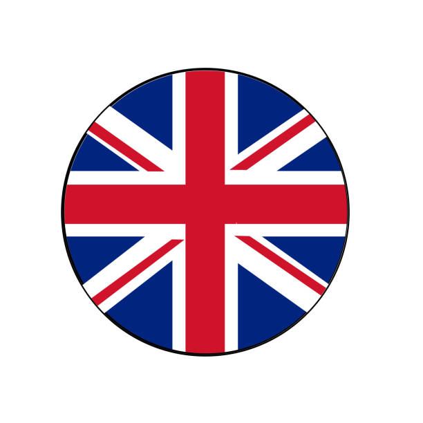 ilustrações, clipart, desenhos animados e ícones de ícone vetorial da bandeira do reino unido (union jack) com padrões da cruz vermelha em azul e branco na europa. - flag british flag england push button