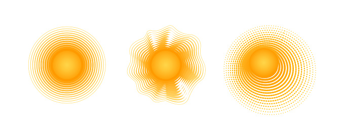 Round Solar Patterns Solar Radial Pattern Orange Abstract Banner From Lines Sun Shape Design ...