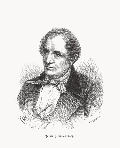 istock James Fenimore Cooper (1789-1851), American writer, wood engraving, published 1893 1300652912