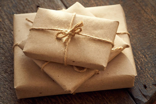 istock Christmas presents wrapped in ecological recycled paper 1300656622