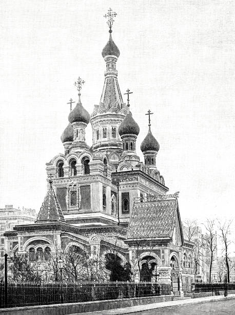 ilustrações, clipart, desenhos animados e ícones de igreja russa em viena - orthodox orthodox church christianity church
