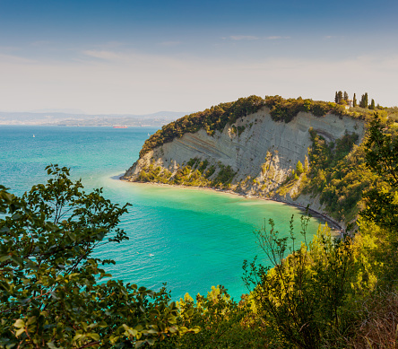 View of the moon bay in the Strunjan reserve of  Slovenia