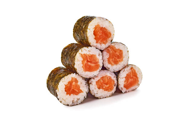 istock Set of maki rolls on white 1300665394