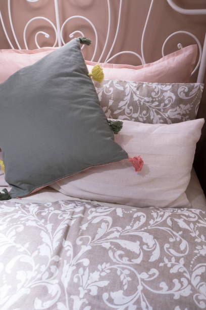 istock Colorful pillows on Bedroom Decoration. 1300669499