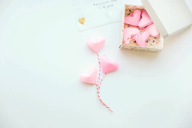 Heart shape paper balloon kirigami for Valentine's day